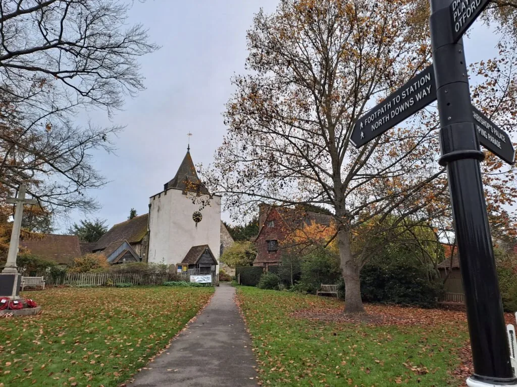Cemetery path through Otford on the North Downs Way