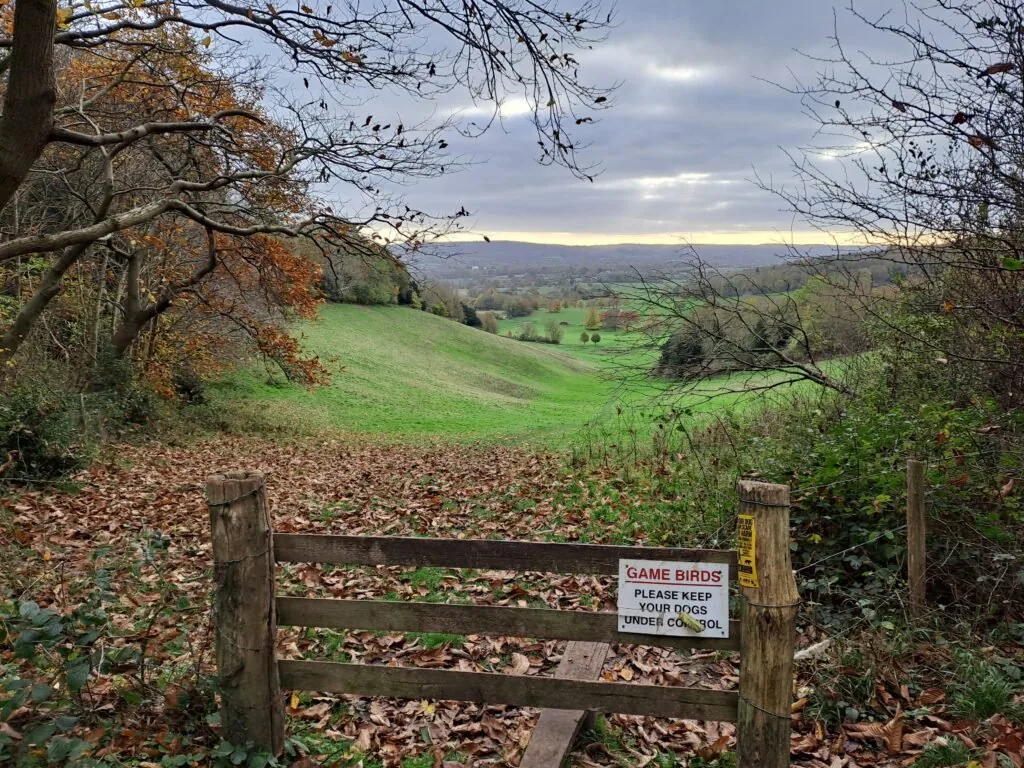 Detour route near Chevening Estate on the North Downs Way