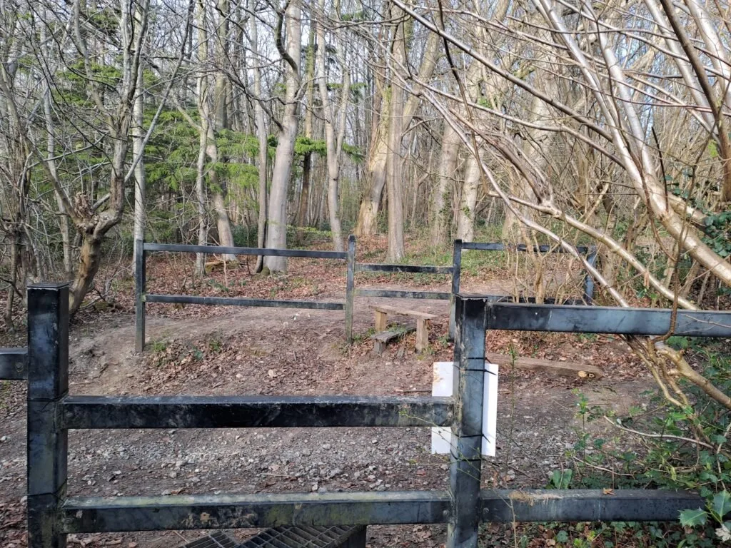 Double stile crossing on the North Downs Way between Wrotham and Cuxton