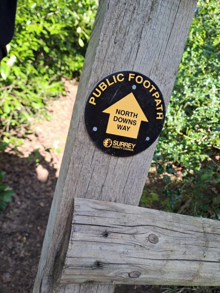 North Downs Way footpath sign