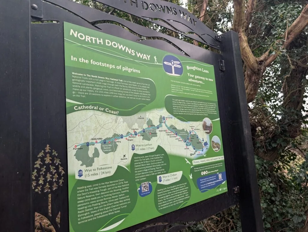 North Downs Way marker at Wye