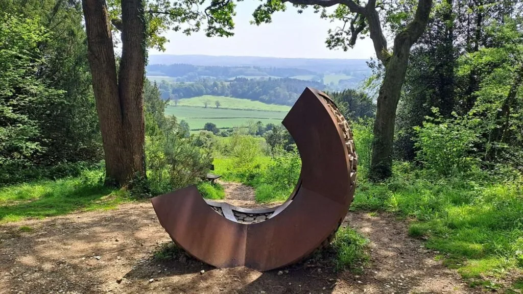 North Downs Way national trail sculpture on the Guildford to Gomshall section.