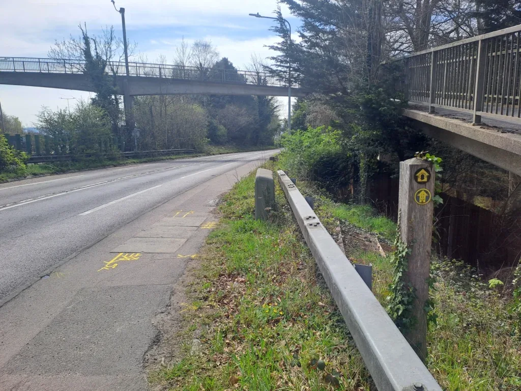 Steps away from road