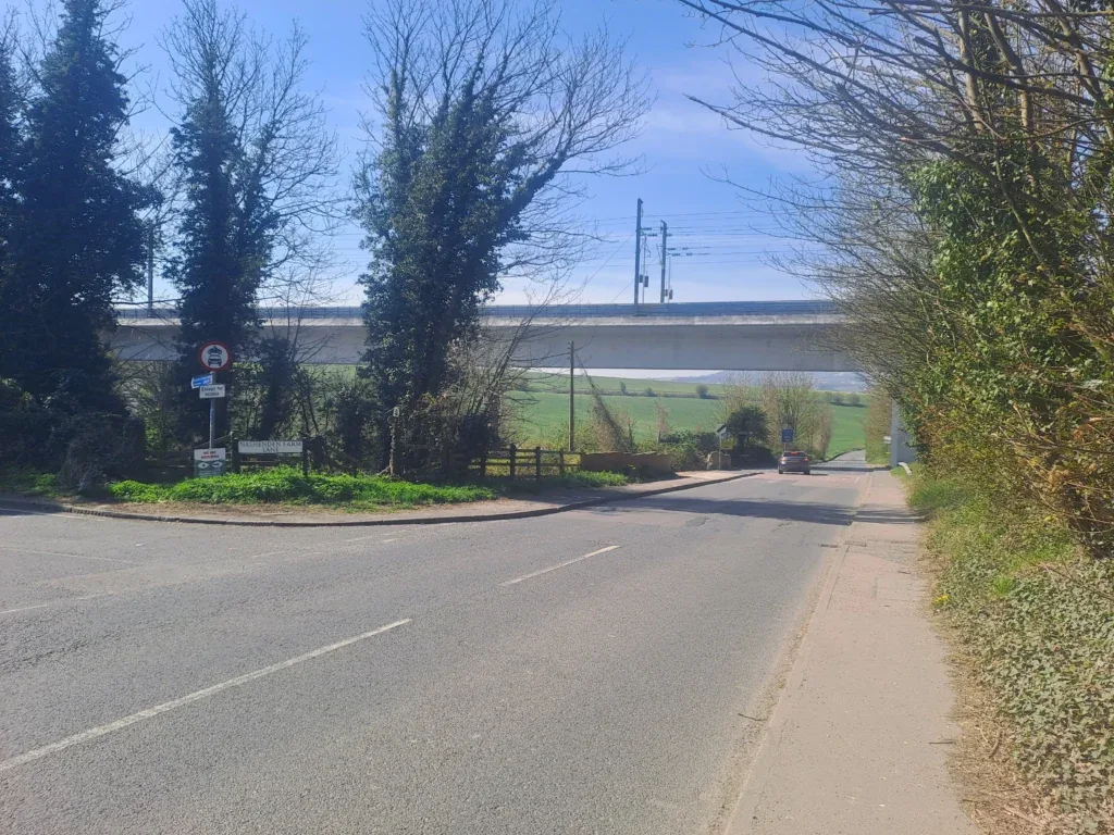 Turn left here onto Nashenden Farm Lane