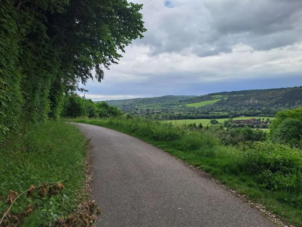Overlook of Denbies Vineyard on the North Downs Way