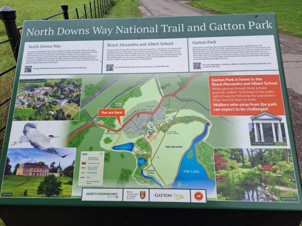 Path around the school grounds on the North Downs Way
