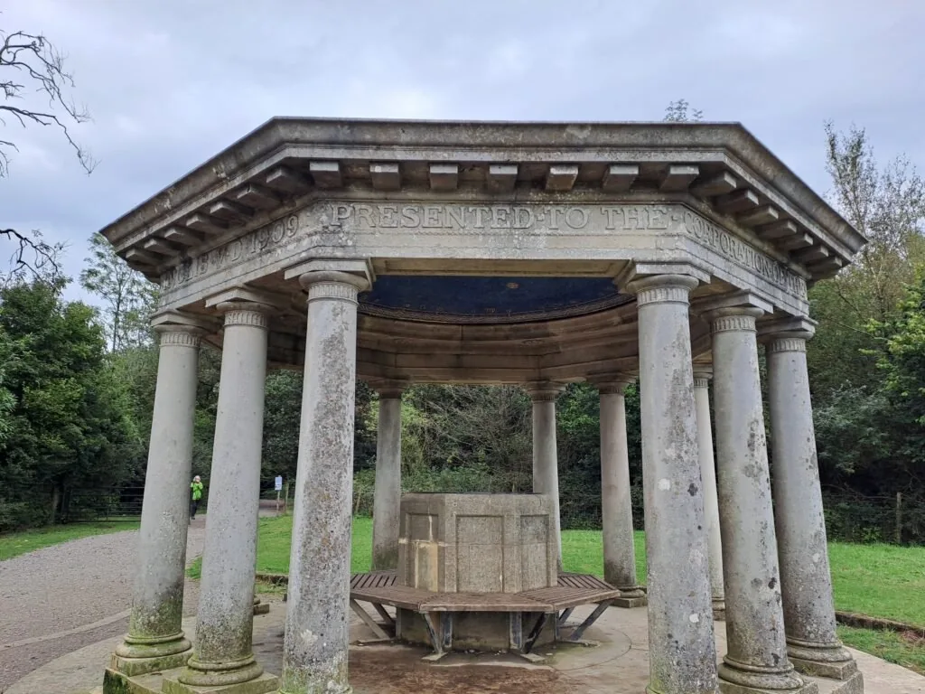 Stone columns on Reigate Hill along the North Downs Way