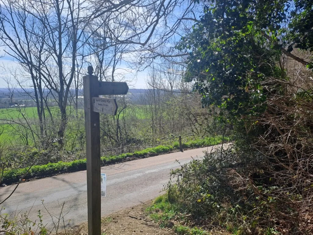 Valley views on the North Downs Way between Otford and Wrotham