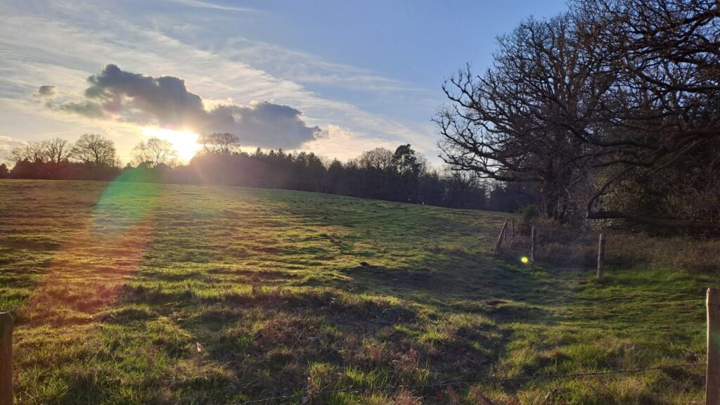 stunning view of the sunset on the North Downs Way National Trail