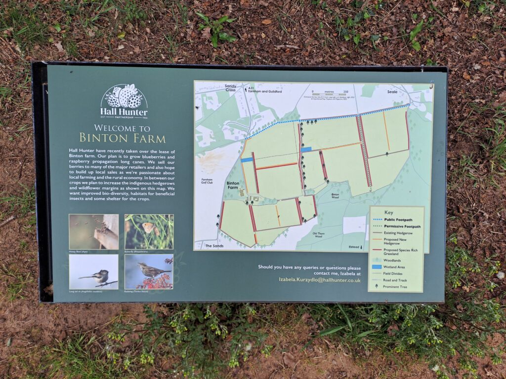 the north downs way walking from Farnham to Guildford binton farm map